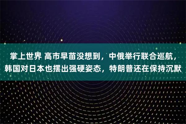 掌上世界 高市早苗没想到，中俄举行联合巡航，韩国对日本也摆出强硬姿态，特朗普还在保持沉默