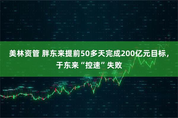 美林资管 胖东来提前50多天完成200亿元目标，于东来“控速”失败