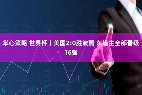掌心策略 世界杯｜美国2:0胜波黑 东道主全部晋级16强